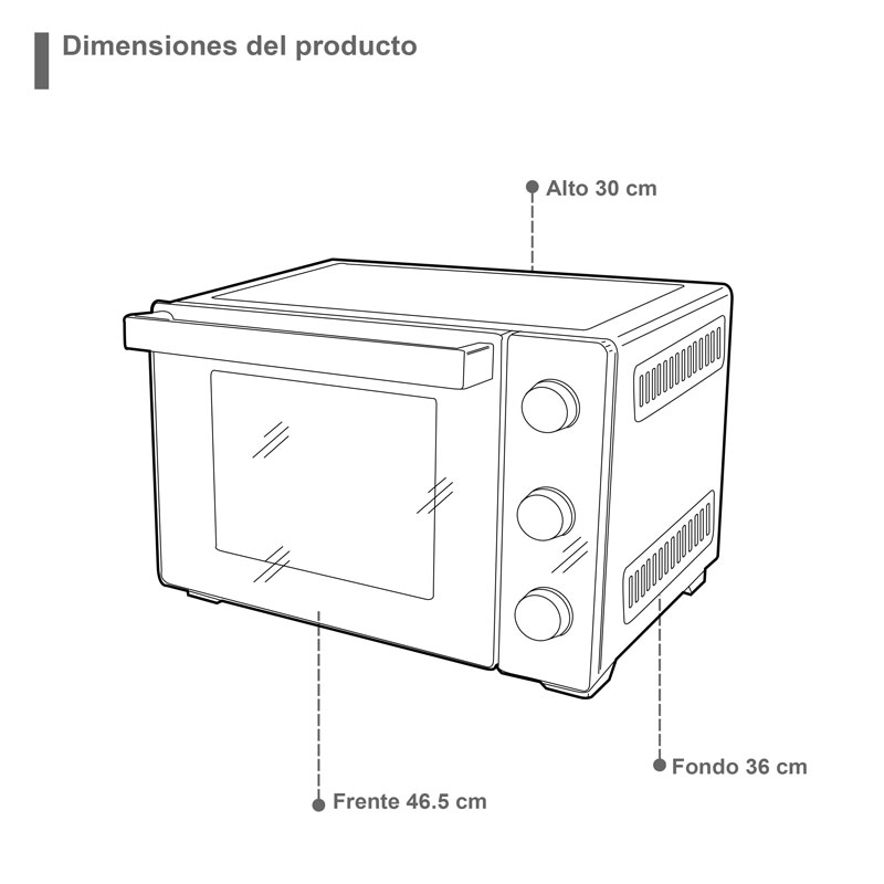 Horno Eléctrico con puerta de cristal templado acabado espejo SUPRA SPECCHIO