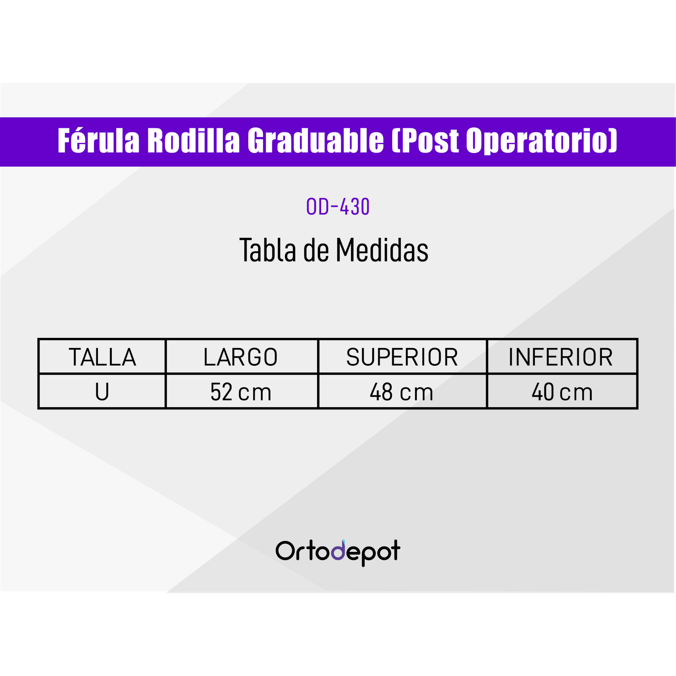Férula Graduable para Rodilla
