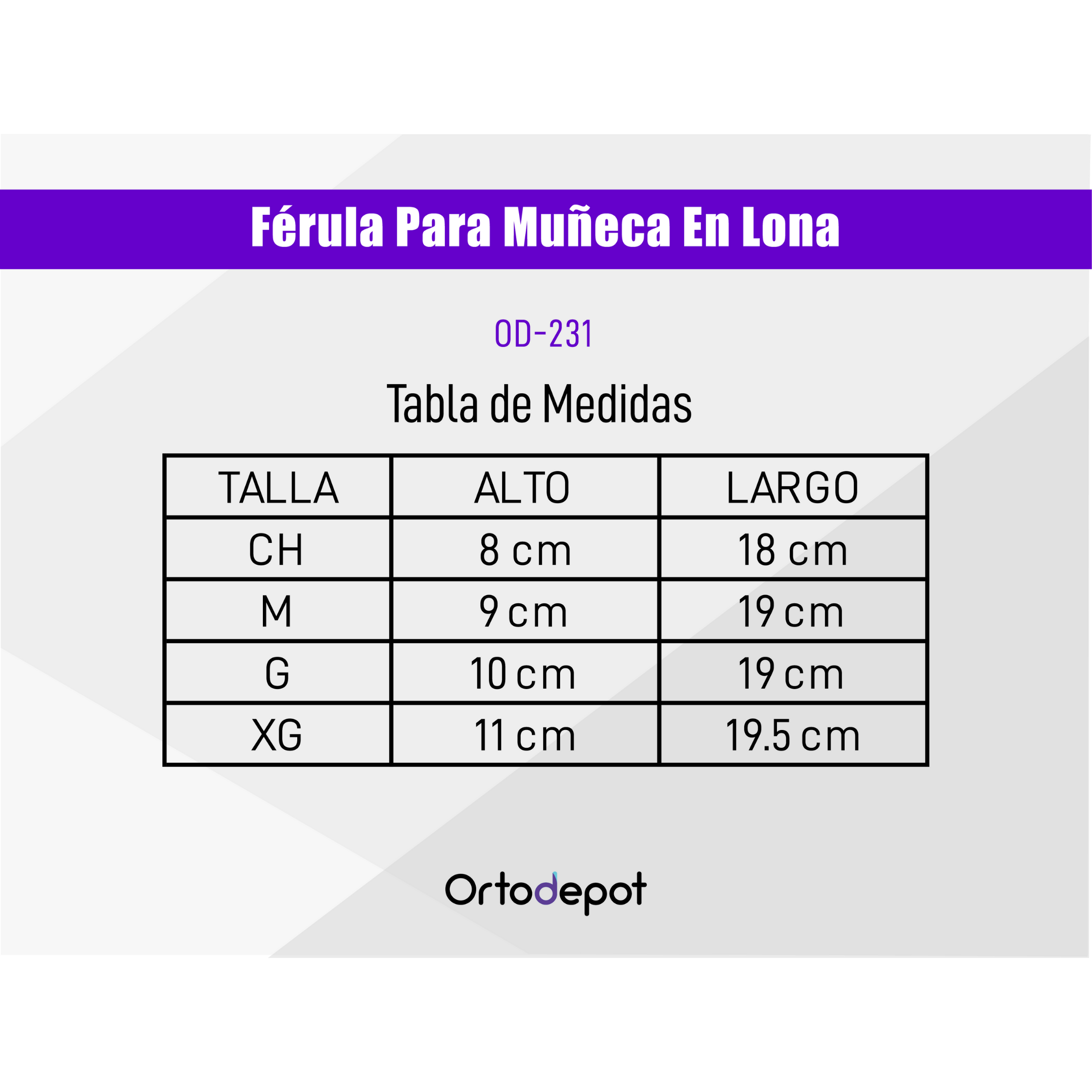 Férula para Muñeca de Lona