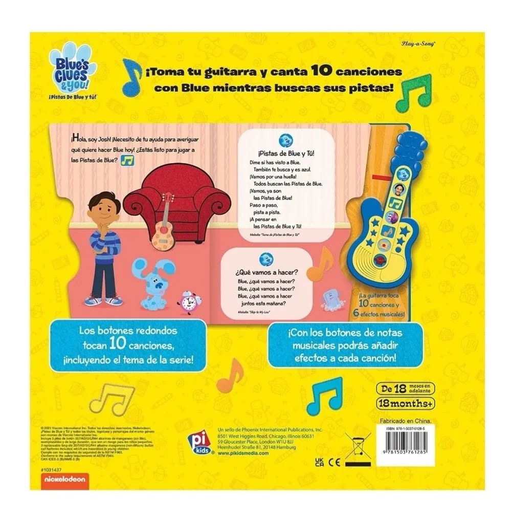 Libro Las Pistas De Blue Toca Y Canta con Blue, Guitarra con 10 canciones