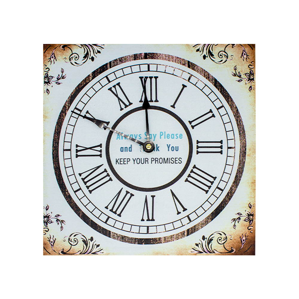 Reloj De Pared Vintage Grande Cuadrado 30 Cm De Madera Mdf Blanco