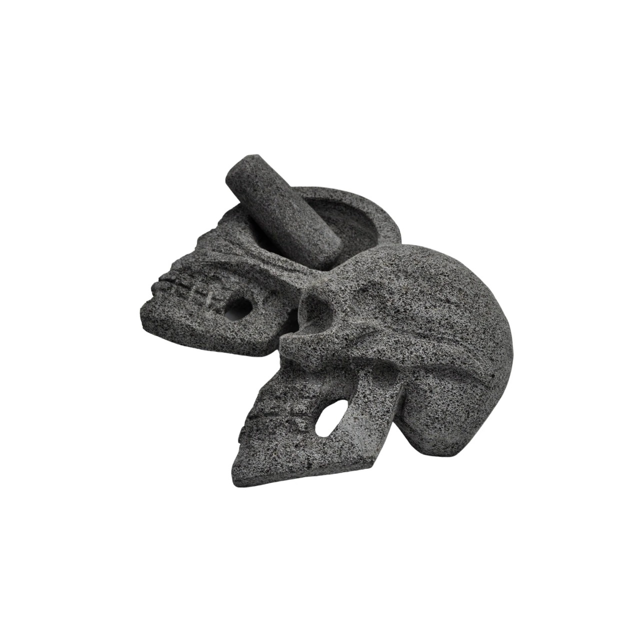 Molcajete Mexicano en Forma de Calavera Craneo 2 piezas en 1