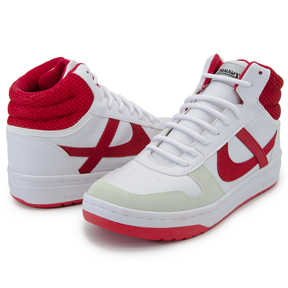 Tenis Bota Hombre Y Mujer Panam 2-015 Blanco/Rojo Urbano 22-29