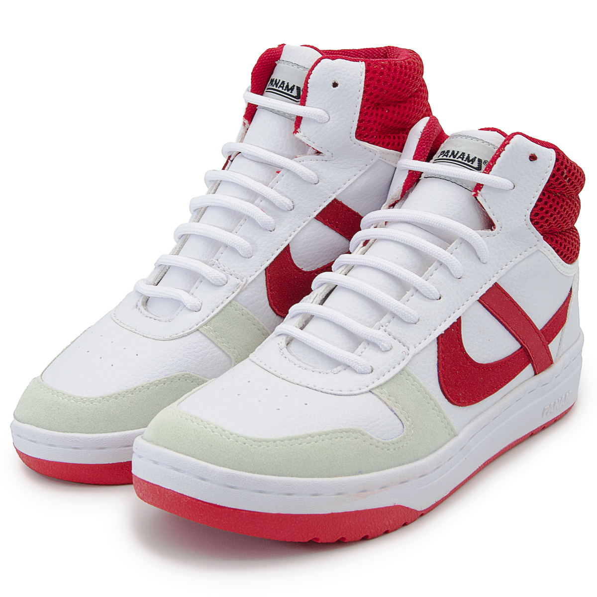 Tenis Bota Hombre Y Mujer Panam 2-015 Blanco/Rojo Urbano 22-29