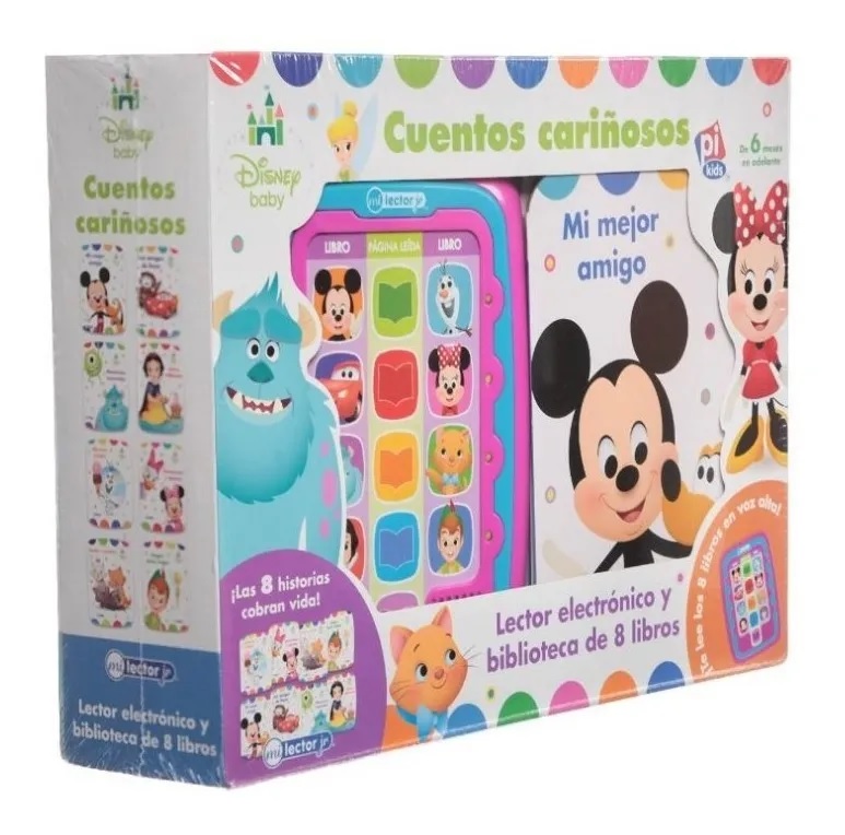 Libro Lector Mágico Con Sonido Cuentos Cariñosos Disney Baby 8 Libros + Lector 