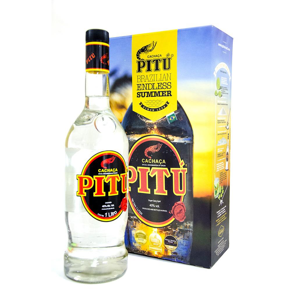 Cachaca Pitú 1l Con Vasos