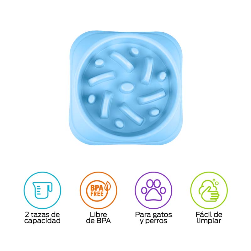 Plato para Perro De Alimentación Lenta Slow Feed 2 Tz Redlemon