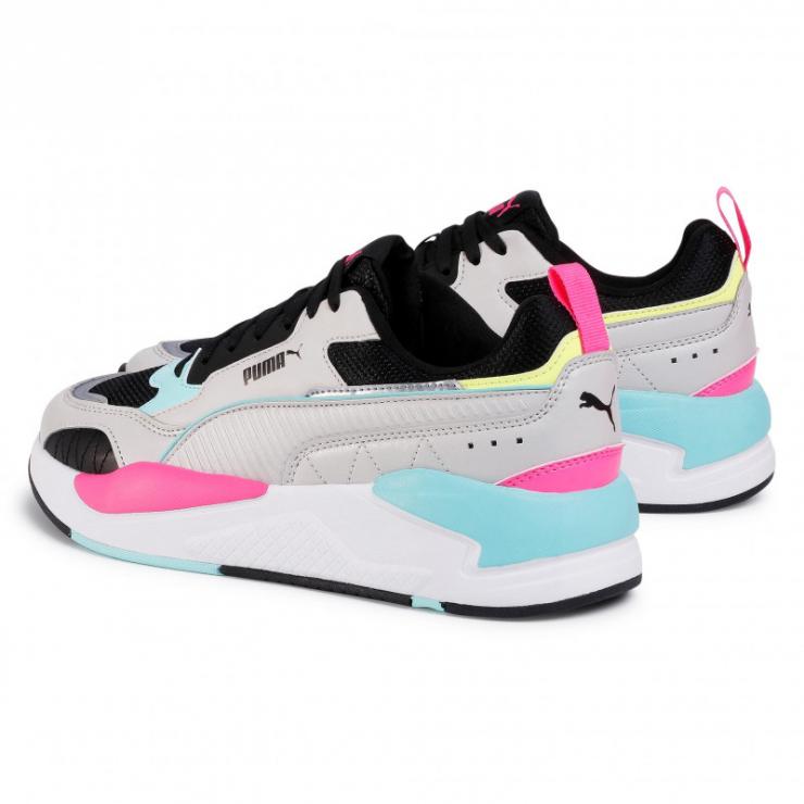 Tenis Puma X-ray 2 Square Gris Rosa Mujer 373108-04