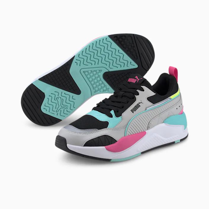 Tenis Puma X-ray 2 Square Gris Rosa Mujer 373108-04