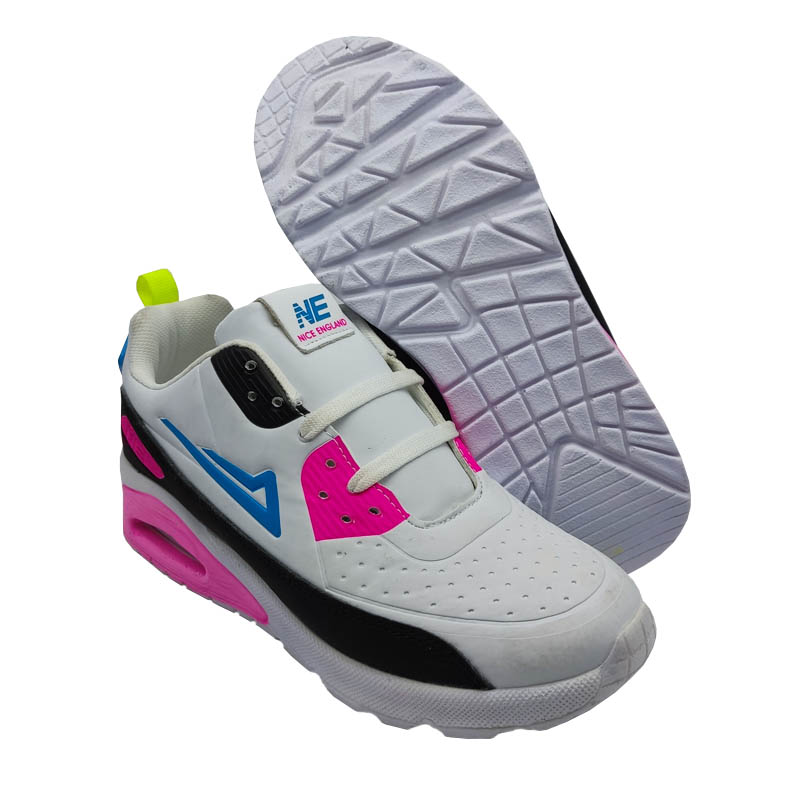 Tenis Nice England 7049 Blanco Negro Fushia Mujer Niña Válvula Correr Ejercicio