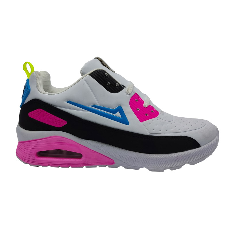 Tenis Nice England 7049 Blanco Negro Fushia Mujer Niña Válvula Correr Ejercicio