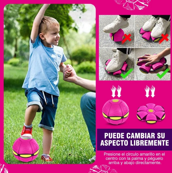 Pelota Deformable Con Luces Juguete Didáctico Para Niños Rosa