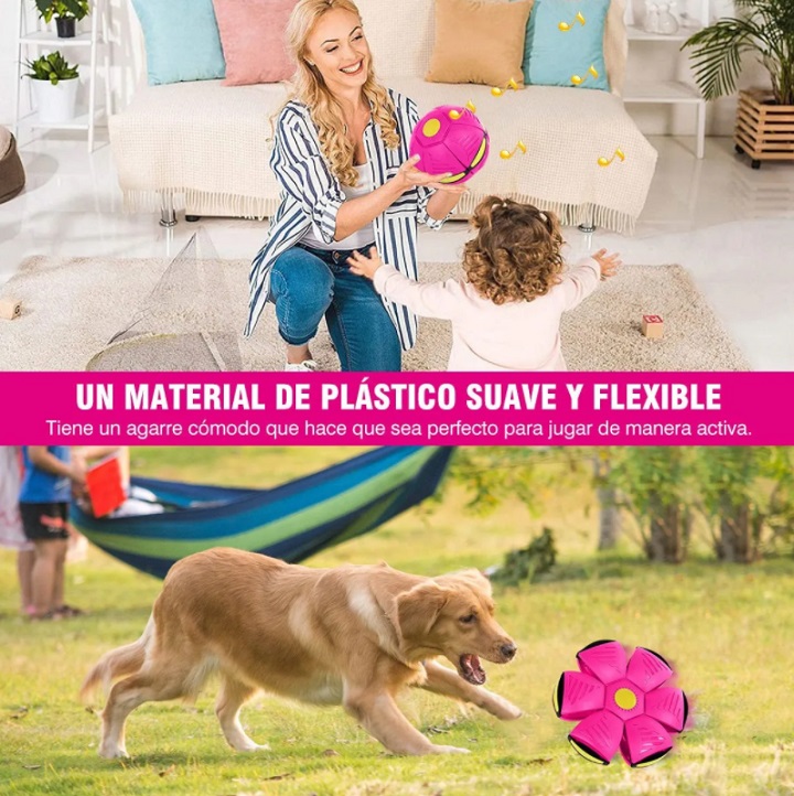 Pelota Deformable Con Luces Juguete Didáctico Para Niños Rosa