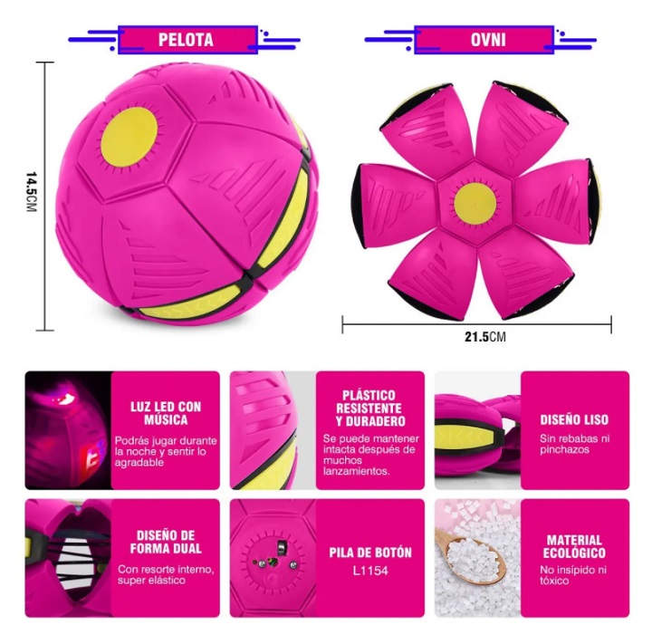 Pelota Deformable Con Luces Juguete Didáctico Para Niños Rosa