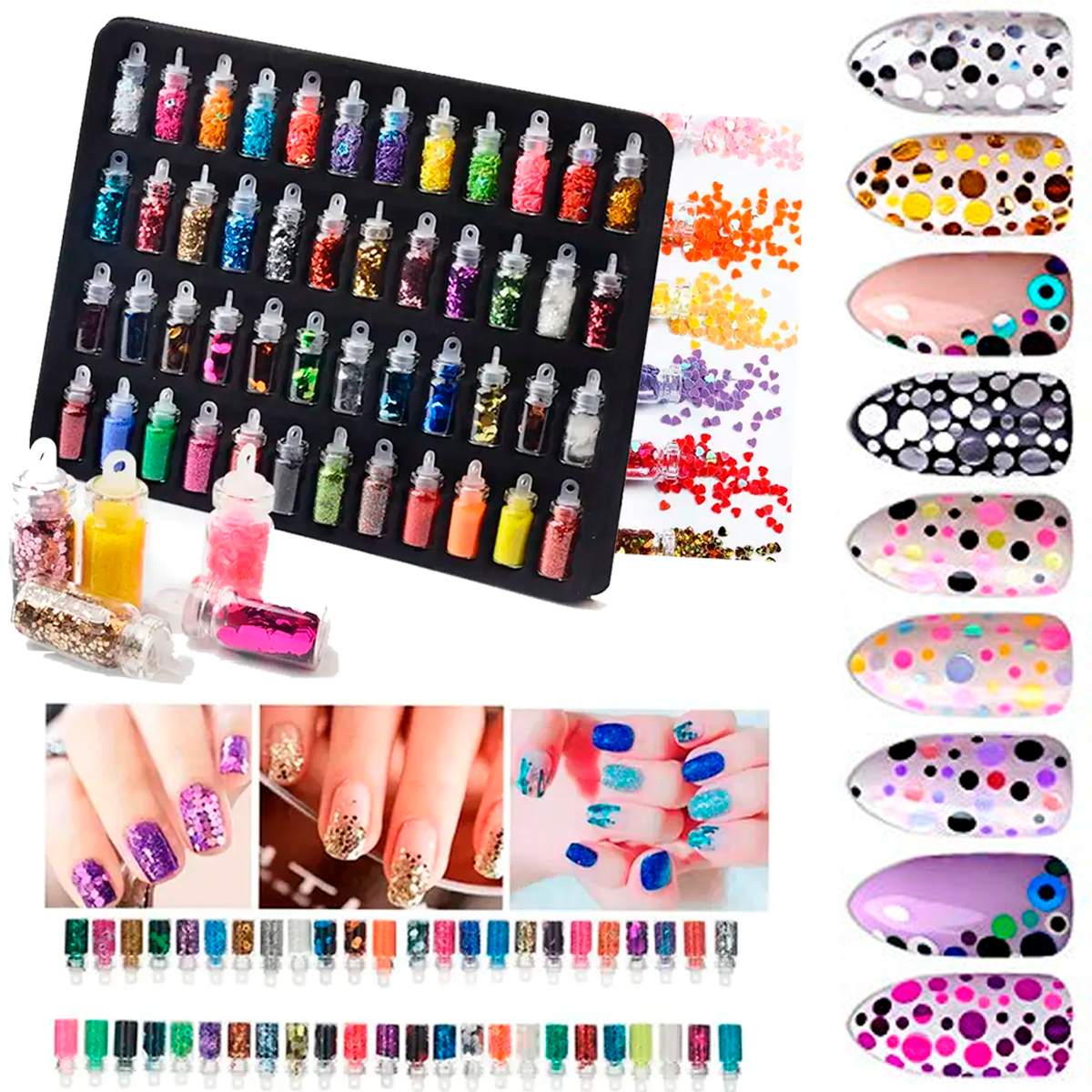 Uñas Decoración Lentejuelas Para Uñas Surtido Mixto 36 Colores Manicura