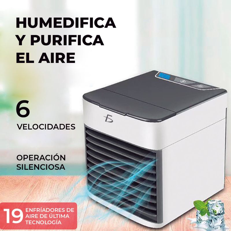 Enfriador de Aire Purificador Ventilador Humidificador Conexión USB