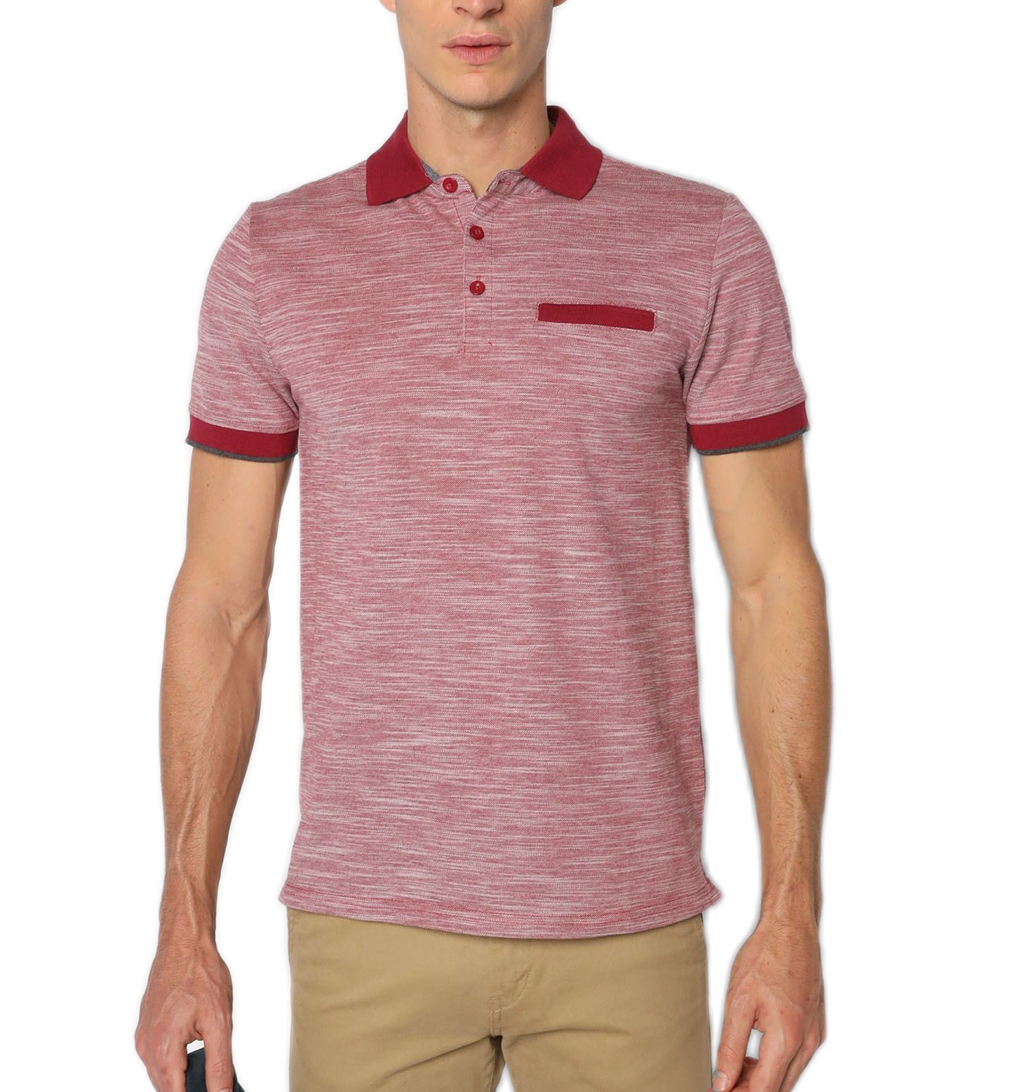 Playera Polo Caballero Rojo Guinda - Stiches & Riverts