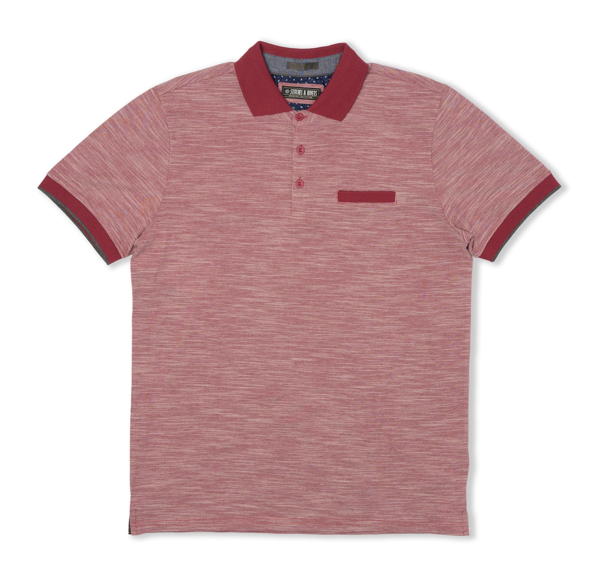 Playera Polo Caballero Rojo Guinda - Stiches & Riverts