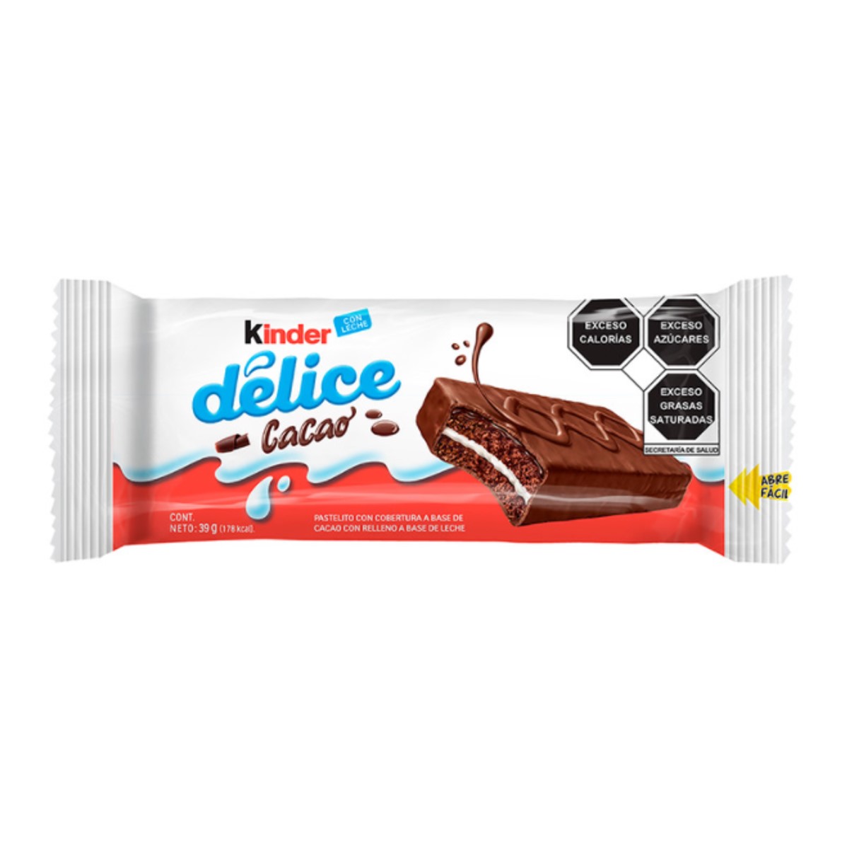 Kinder Délice Con Cobertura A Base De Cacao 10 Pzas De 39 G