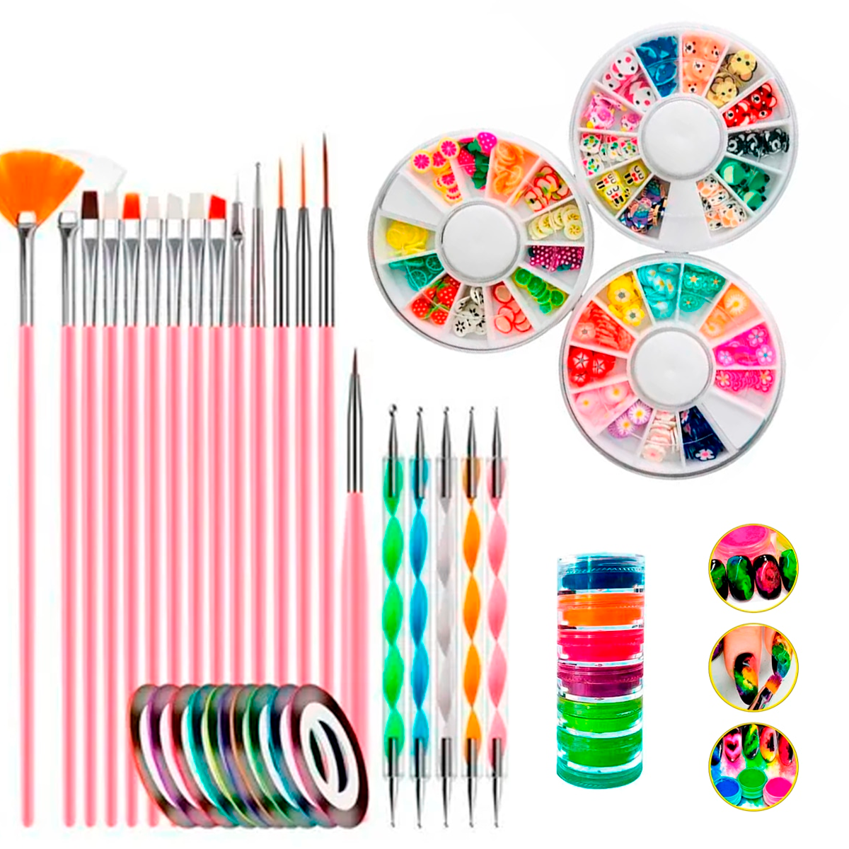 Uñas Manicura 72 Pzas Kit uñas Decoración de uñas