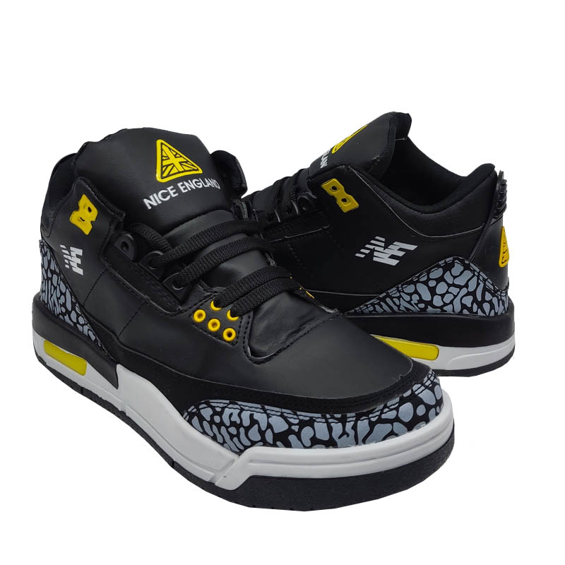 Tenis Nice England 8031 Negro Amarillo Hombre Correr Botita Basketball