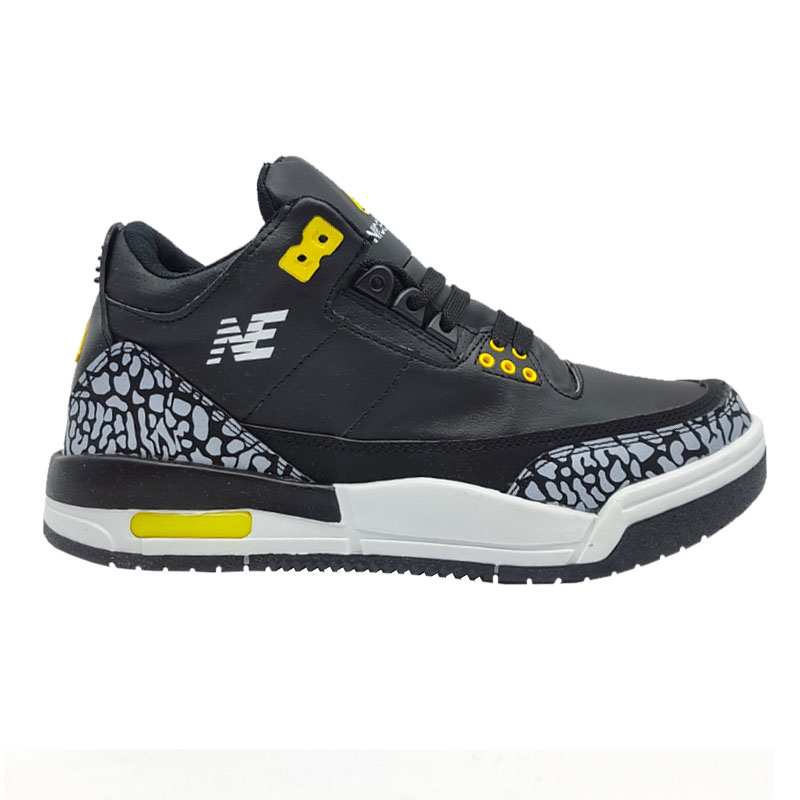Tenis Nice England 8031 Negro Amarillo Hombre Correr Botita Basketball