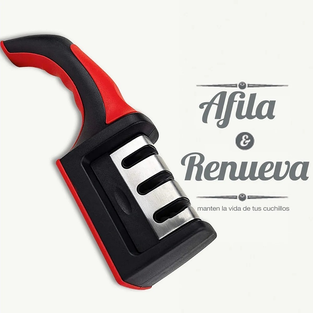 Afilador De Cuchillos Cocina Ergonómico 3 Etapas Manual 4068