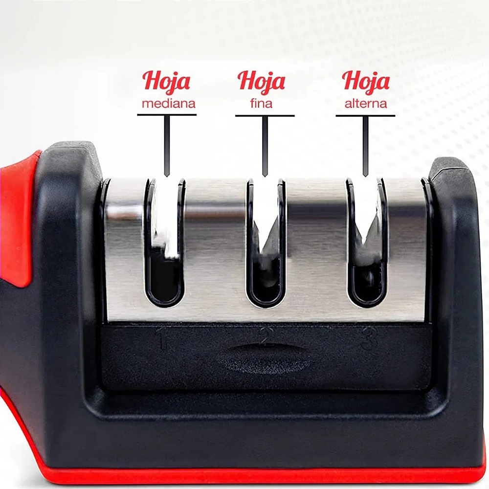Afilador De Cuchillos Cocina Ergonómico 3 Etapas Manual 4068
