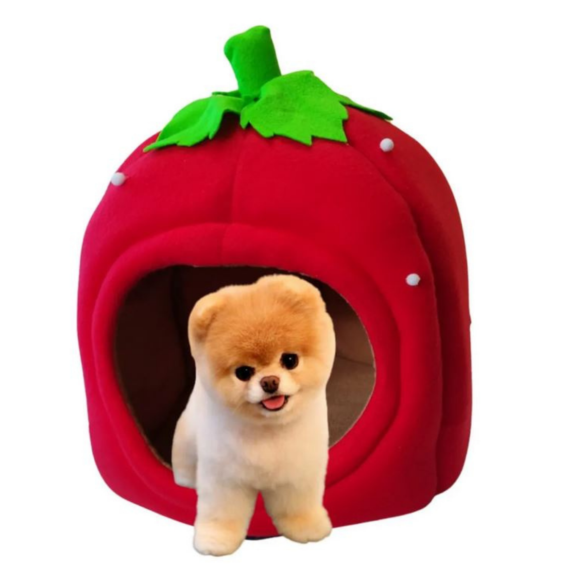 Casa Cama Para Perro Chico Chihuahua Bichón Yorkshire Forma de Fresa Interiores