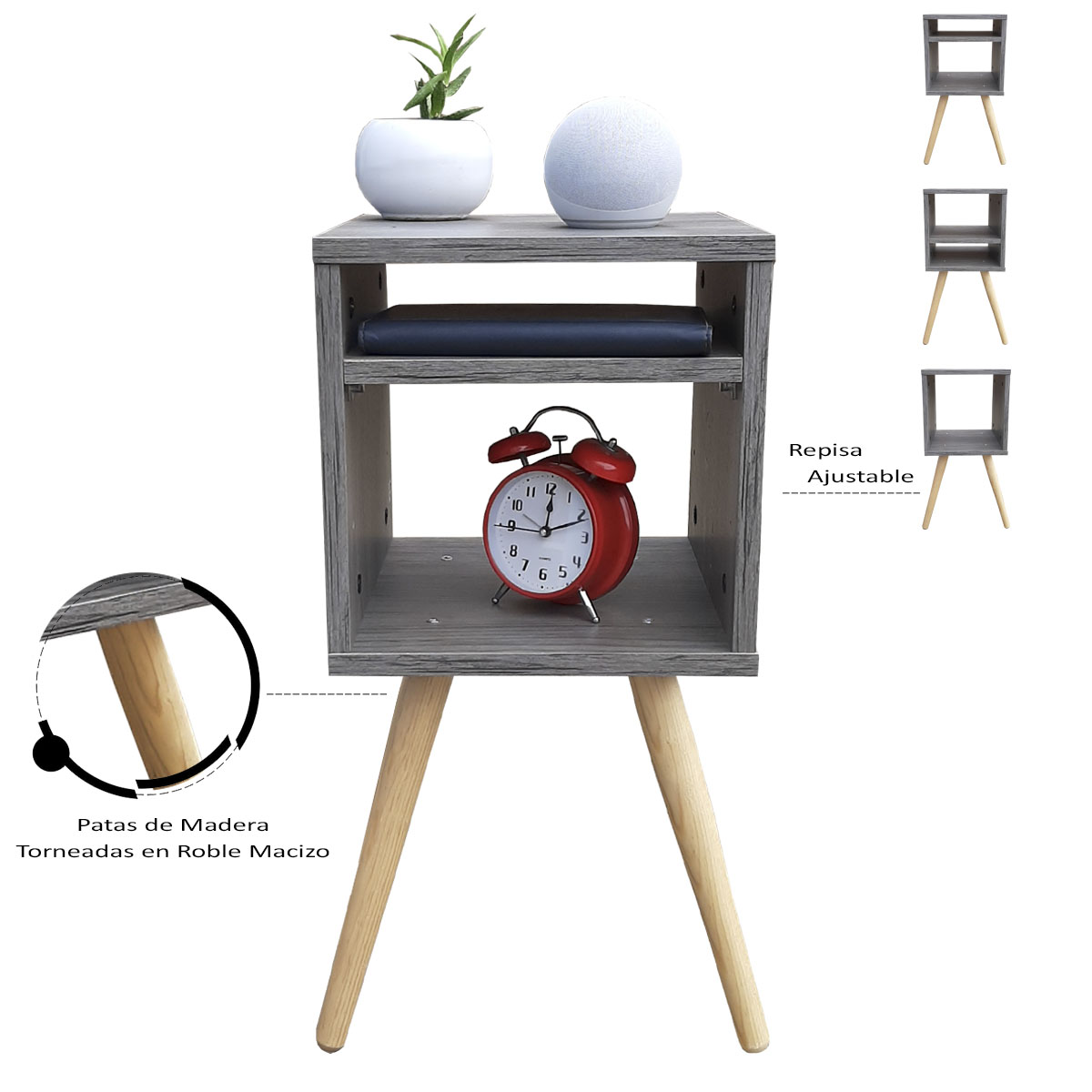 Buro Estilo Moderno, Hogare,  Mesita De Noche Mesa Buró, Moderno y Elegante Gris Storm 