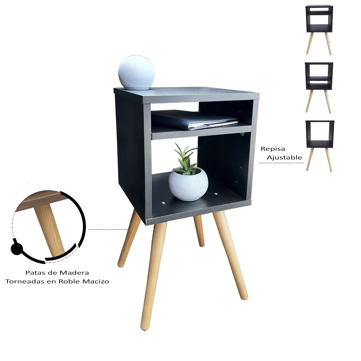 Buro Estilo Moderno, Hogare, Mesita De Noche Mesa Buró, Practico y Moderno Negro 