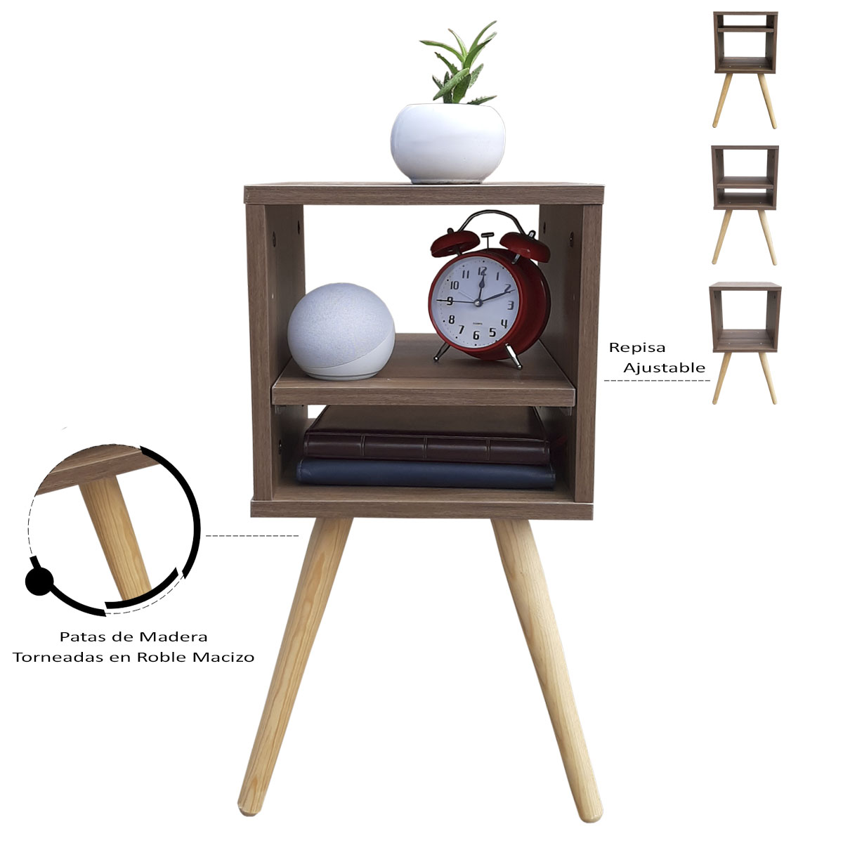 Buro Estilo Moderno, Hogare,  Mesita De Noche Mesa Buró, Minimalista y Divertido Parota 