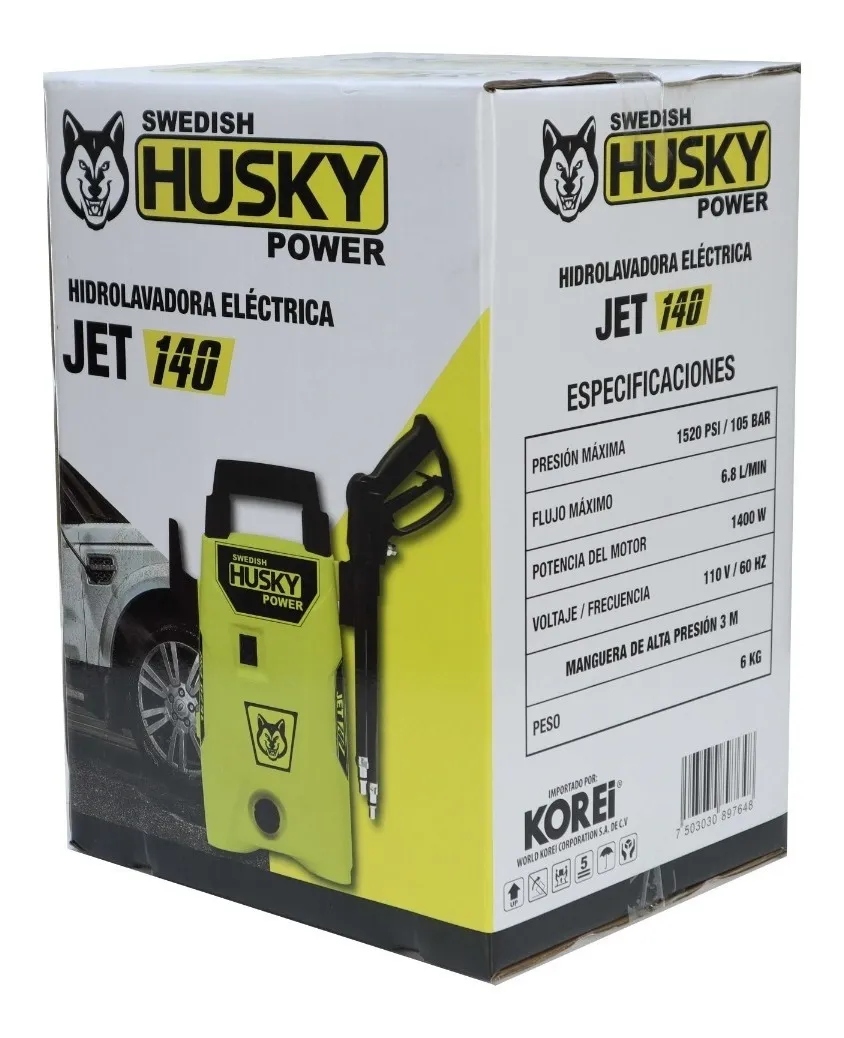 Hidrolavadora Husky 1520 PSI CON JABONERA 1400W 110V. JET140