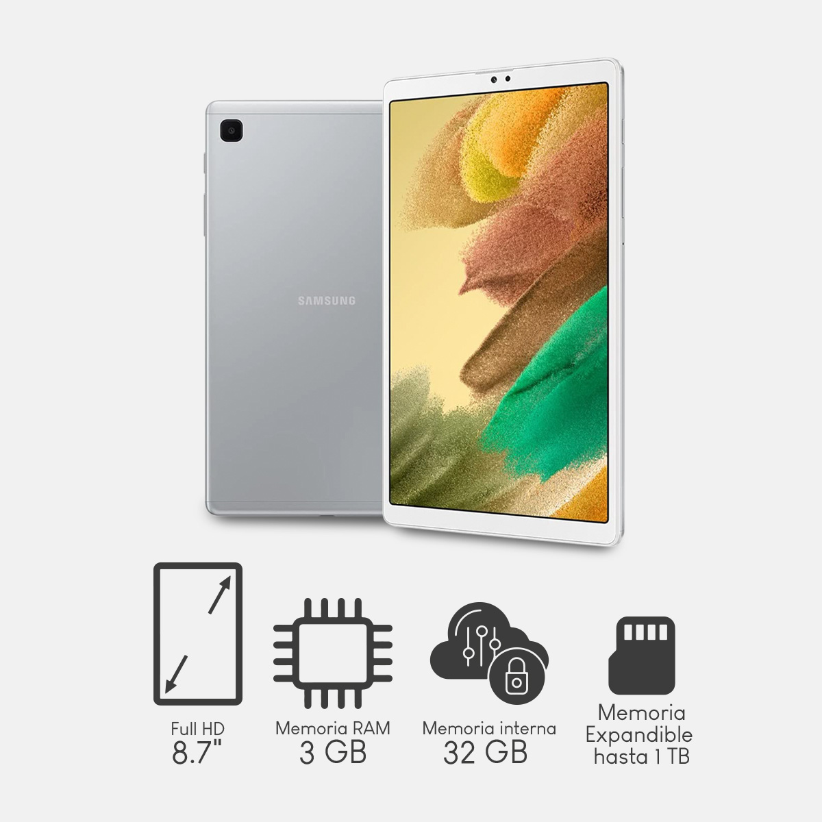Tablet Samsung Galaxy Tab A7 Lite 8.7" WiFi Plata 32 GB + Kit Regalo
