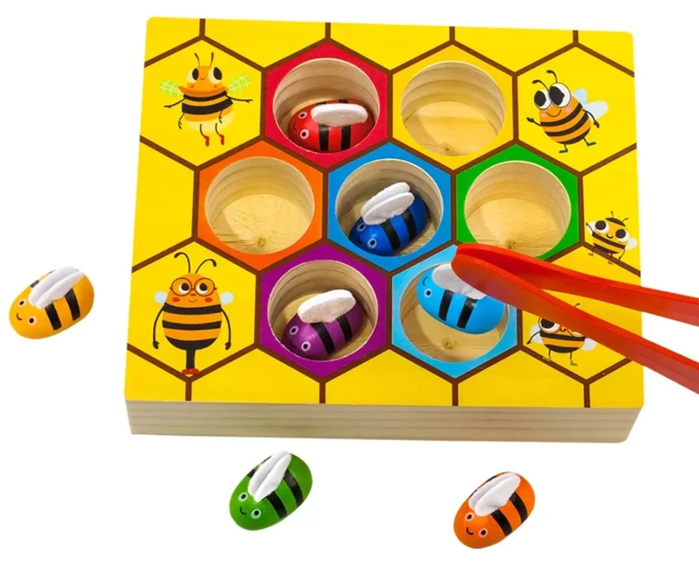 Juego de colmena de abejas. Juguete didáctico para niños con forma de panal de abejas.