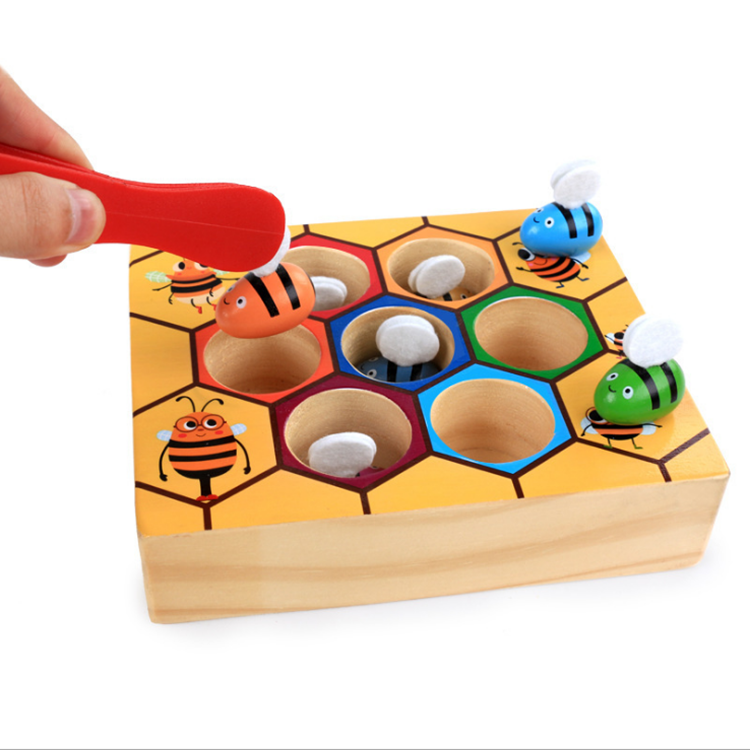 Juego de colmena de abejas. Juguete didáctico para niños con forma de panal de abejas.