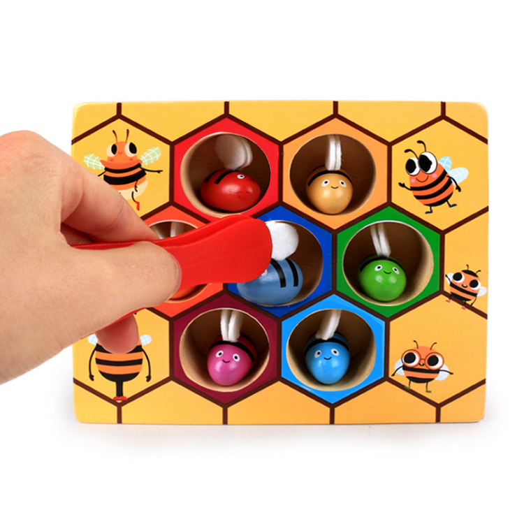 Juego de colmena de abejas. Juguete didáctico para niños con forma de panal de abejas.