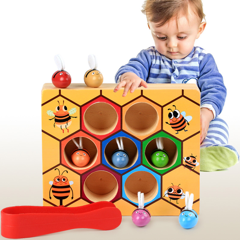 Juego de colmena de abejas. Juguete didáctico para niños con forma de panal de abejas.