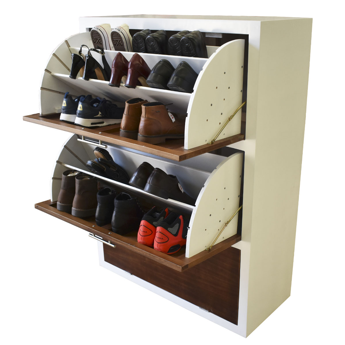 Mueble Zapatero Moderno Hasta 36 O 24 Pares Practico  Blanco Parota