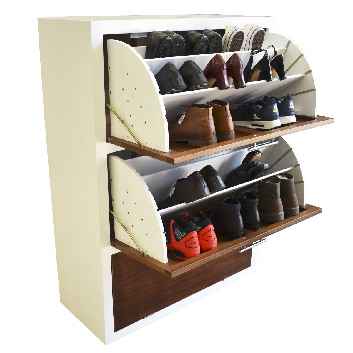 Mueble Zapatero Moderno Hasta 36 O 24 Pares Practico  Blanco Parota