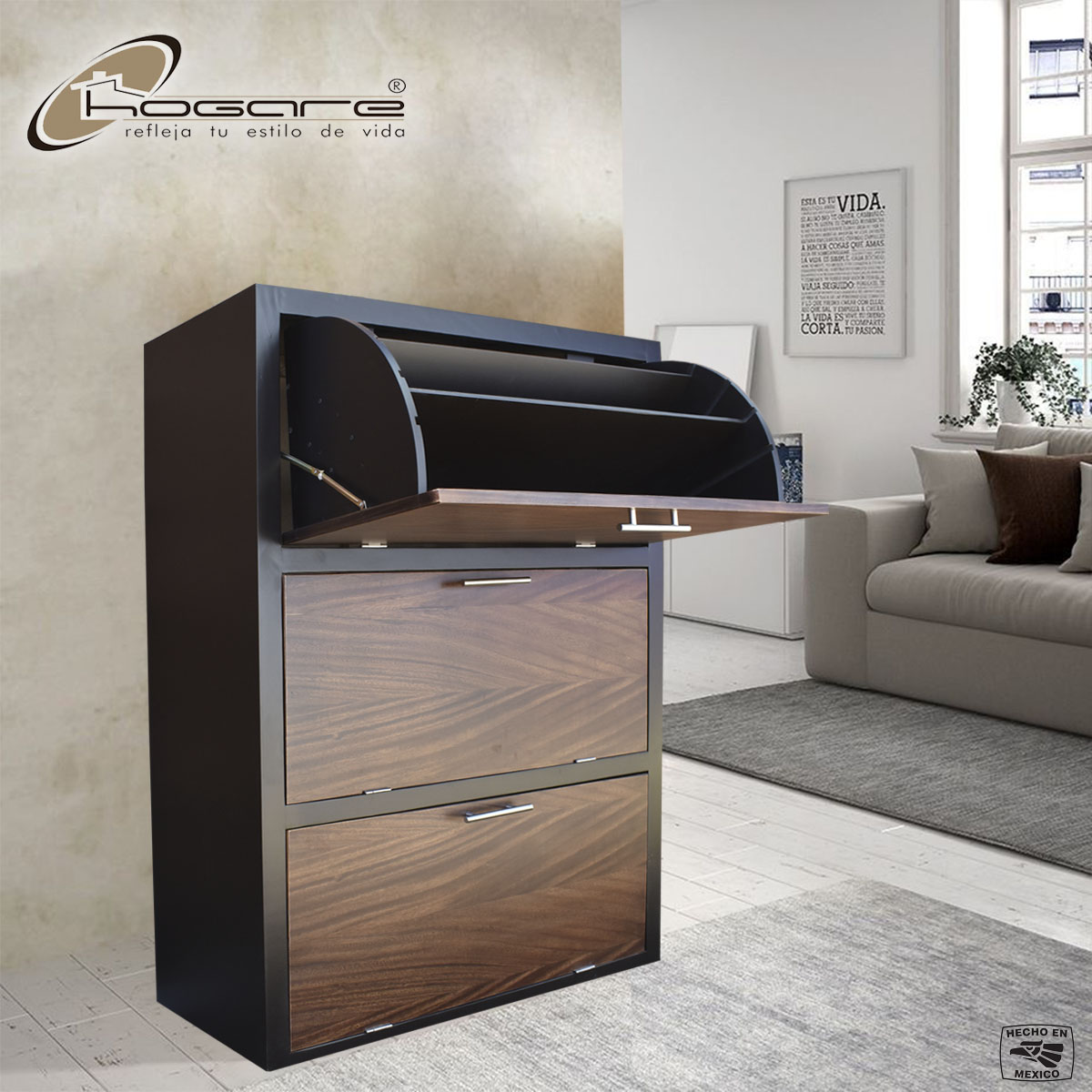 Mueble Zapatero Moderno De 36 Pares Ó 24 Pares Más Botas Chocolate Parota