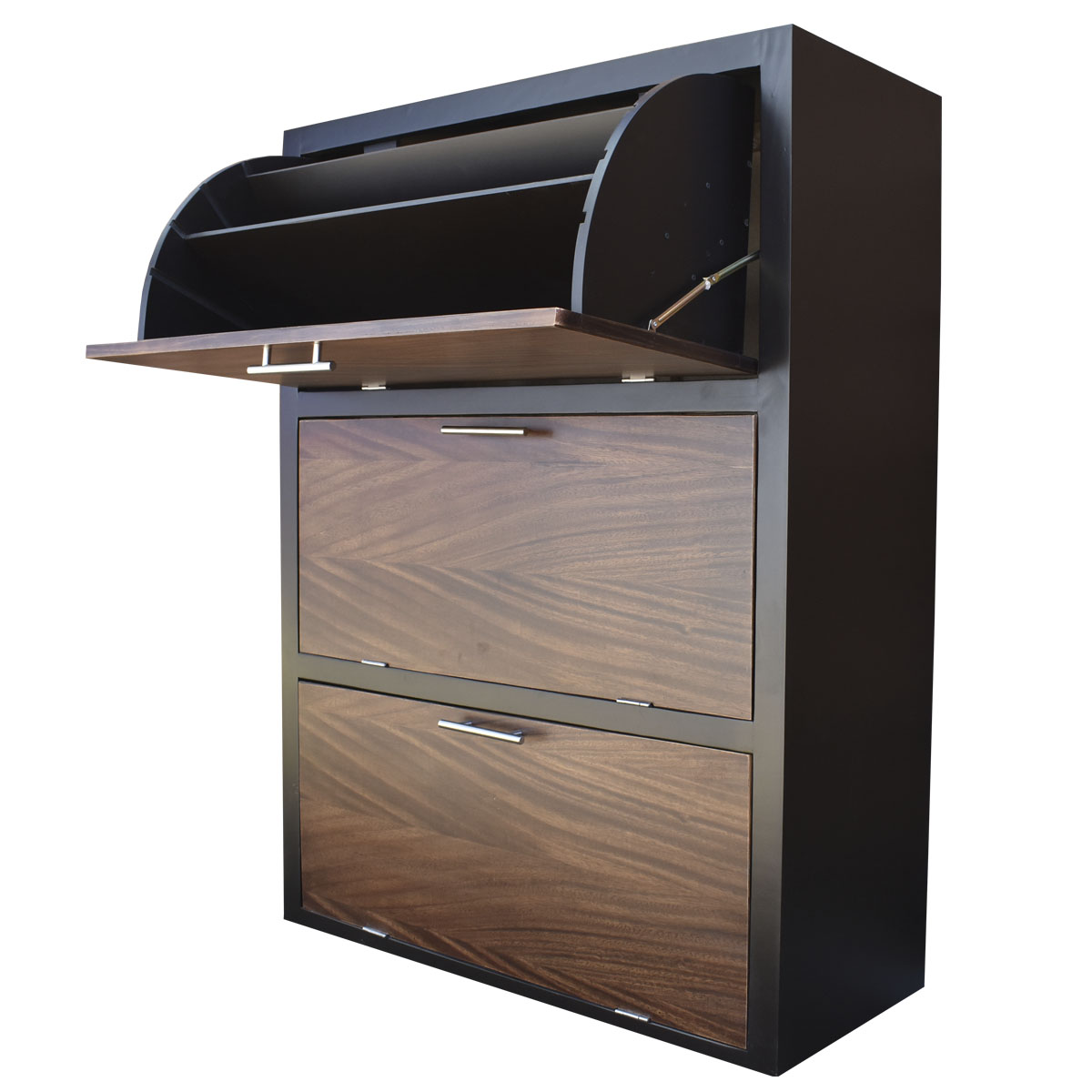 Mueble Zapatero Moderno De 36 Pares Ó 24 Pares Más Botas Chocolate Parota