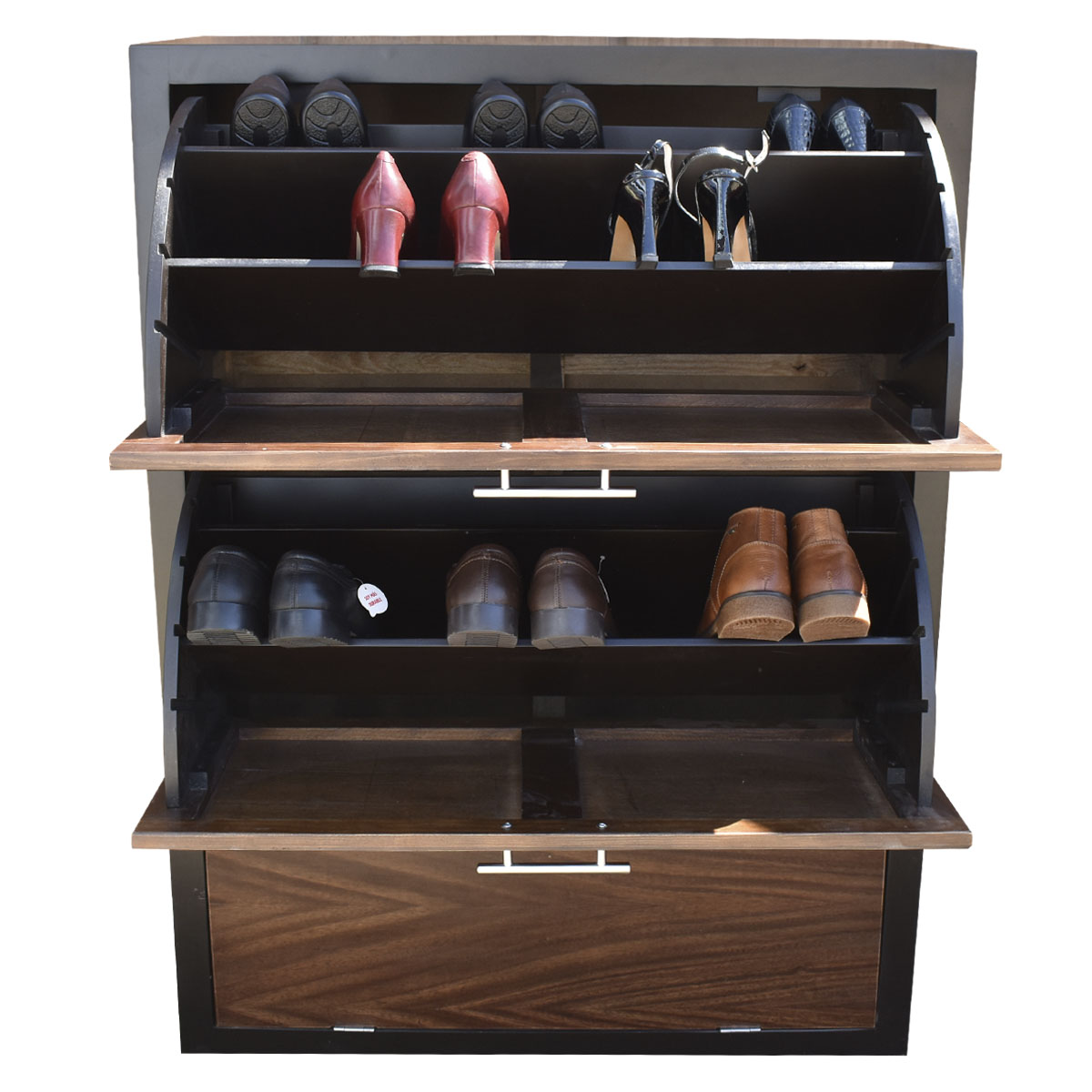 Mueble Zapatero Moderno De 36 Pares Ó 24 Pares Más Botas Chocolate Parota