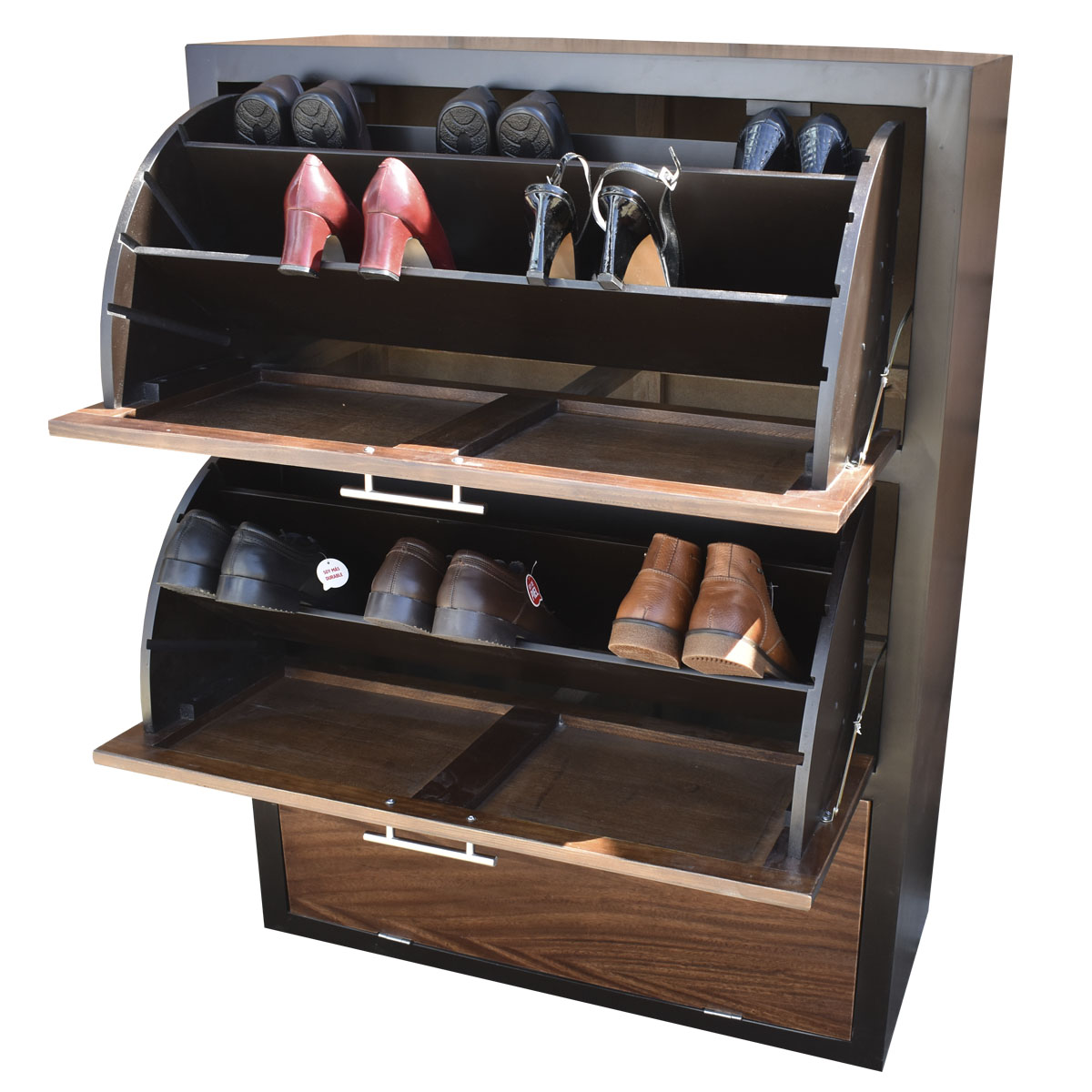 Mueble Zapatero Moderno De 36 Pares Ó 24 Pares Más Botas Chocolate Parota