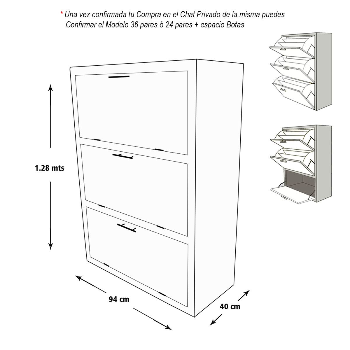 "Mueble Zapatero Moderno Minimalista Para 36 Pares O 24 Pares Nogal   "