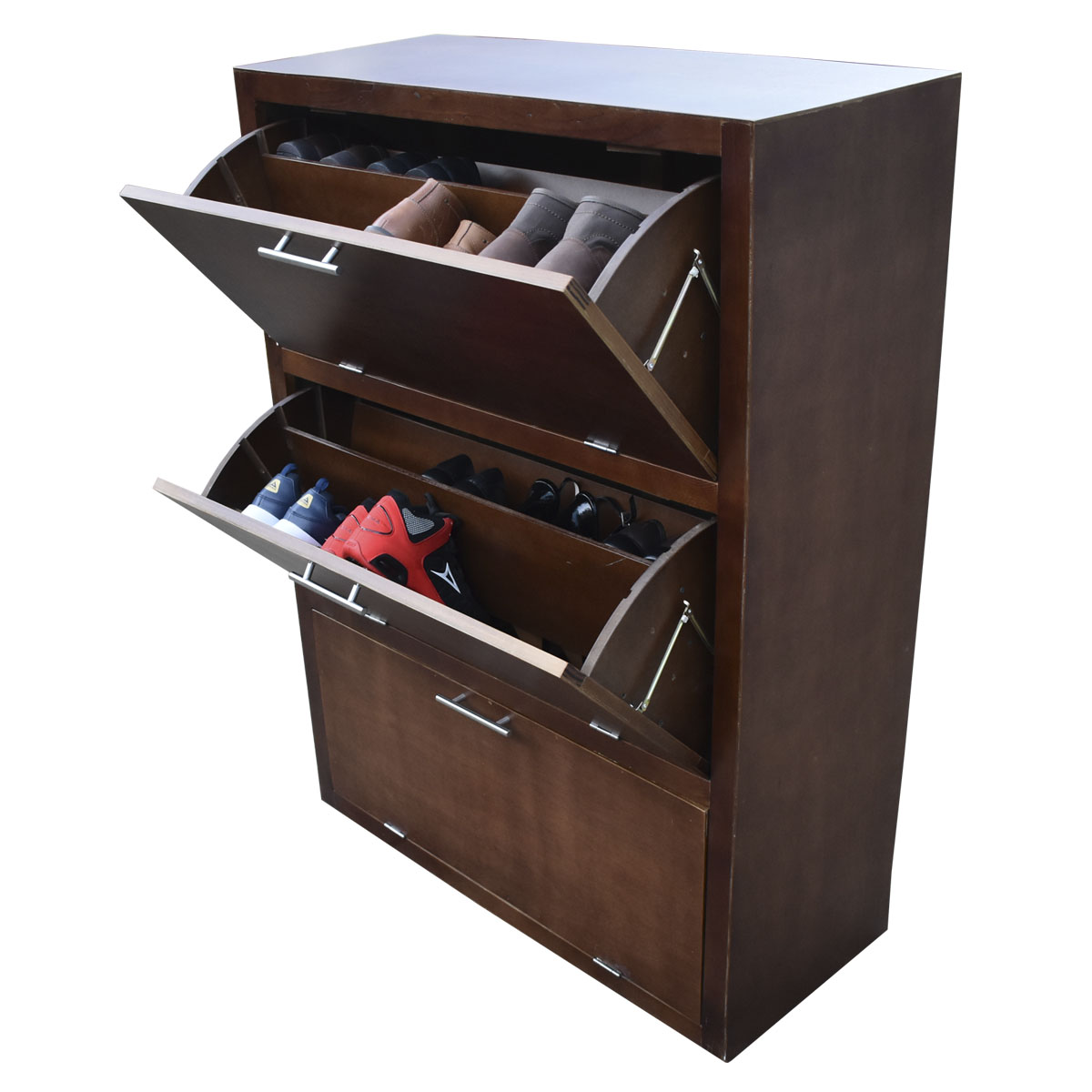 "Mueble Zapatero Moderno Minimalista Para 36 Pares O 24 Pares Nogal   "