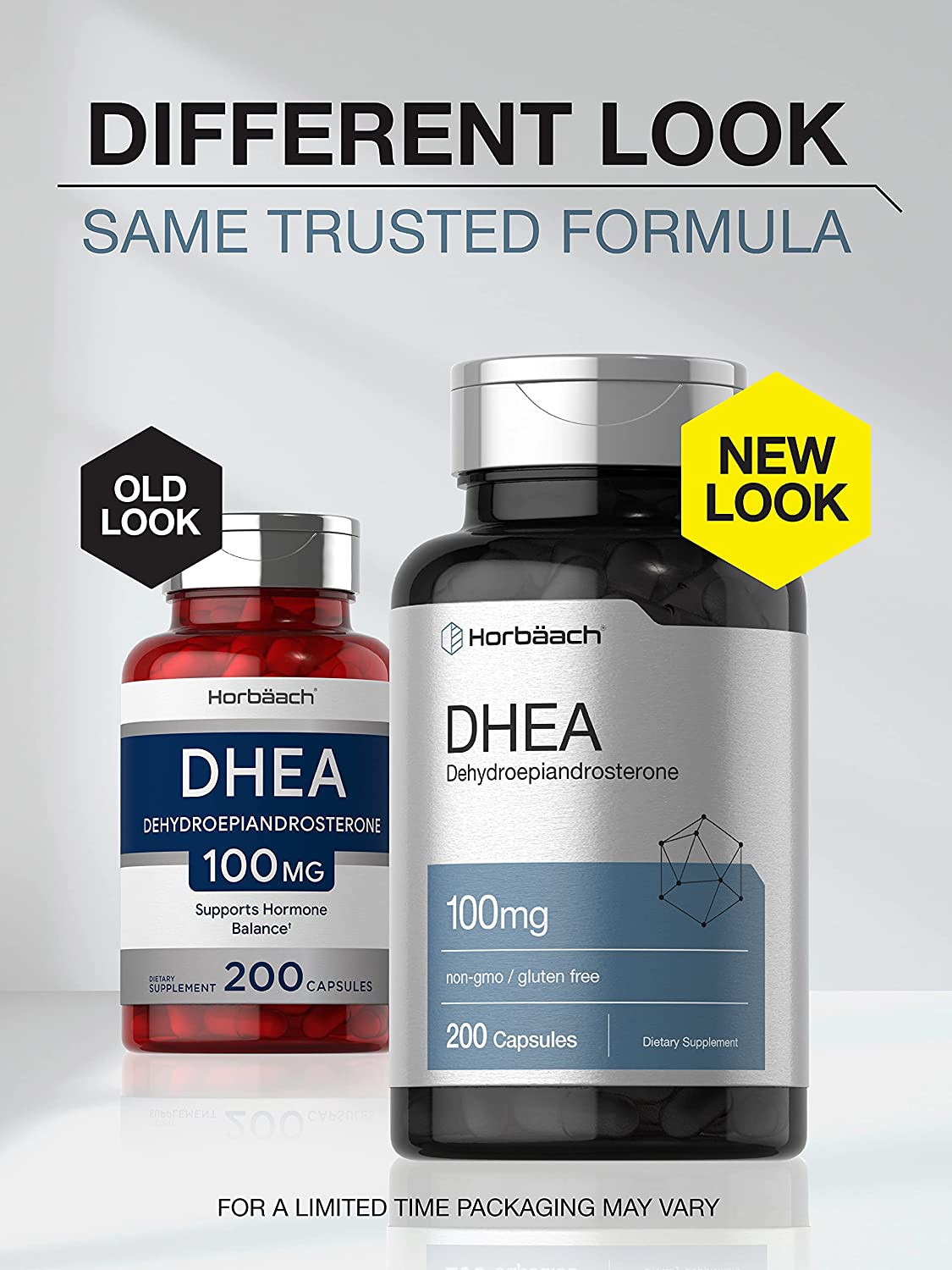 Dhea Suplemento Sin Gluten Sin OMG Equilibrio Hormonal Por Horbaach 200 Capsulas