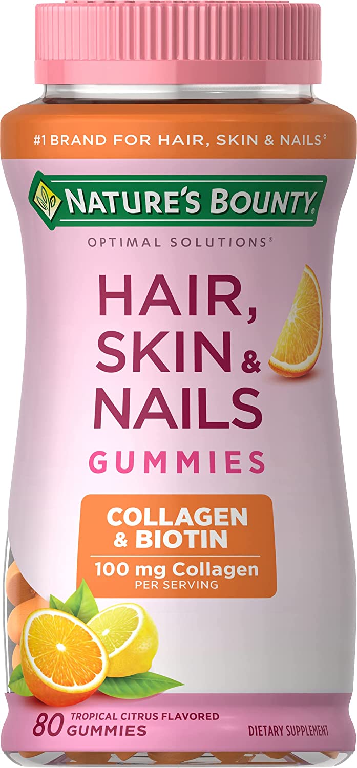 Gomitas Con Biotina y Colágeno Nature s Bounty Cuidado Del Cabello Piel Y Uñas 80 Gomitas