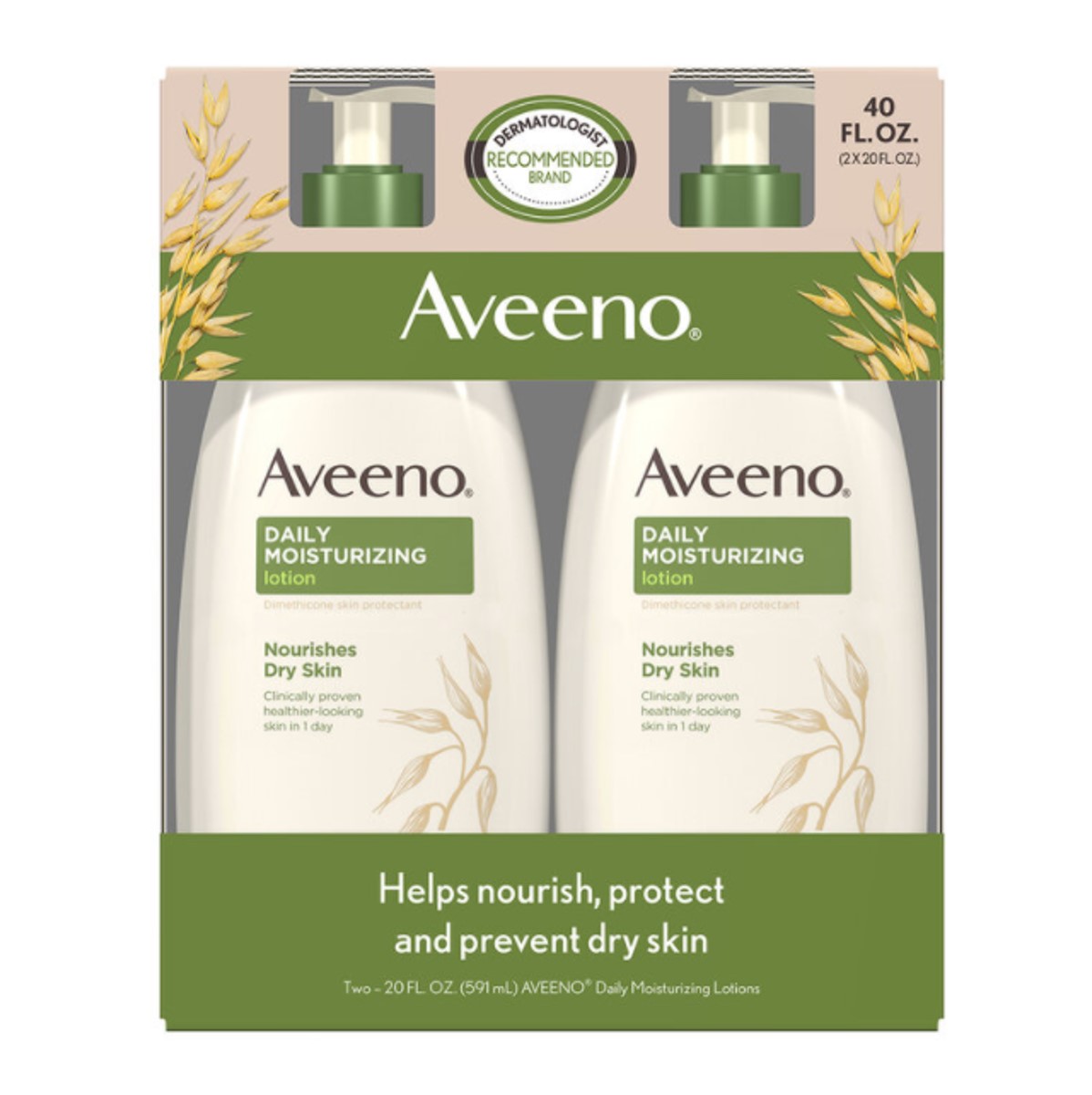 Aveeno Crema Corporal 2 Pzas De 591 Ml