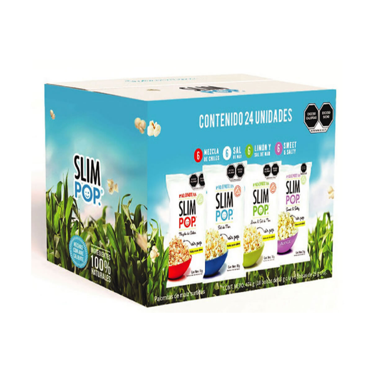 Slim Pop Palomitas Surtidas 24 pzas de 18 g c/u